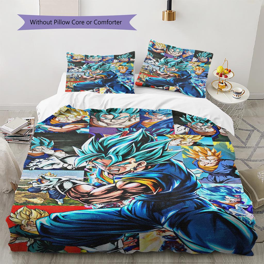 Juego de Ropa de Cama con Estampado de Dibujos Animados Colcha Funda de Colcha Funda de Almohada Decoración del Hogar Regalo de Cumpleaños (1 * funda nórdica + 2 * fundas de almohada, sin núcleo)