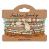 Bohemian Seashell Pendant Women's Elastic Bracelet with Seed Beads, 7 Strands