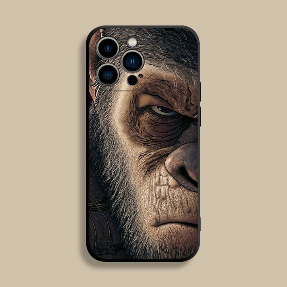 Monkey Gorilla Art Design Phone Case For iPhone 17,16,15,14,13,12,Pro,Max,Plus,E,SE4,Air,Mini Black Soft Cover