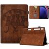 For Samsung Galaxy Tab S9 Case Cats Imprinted PU Leather Card Slots Tablet Cover