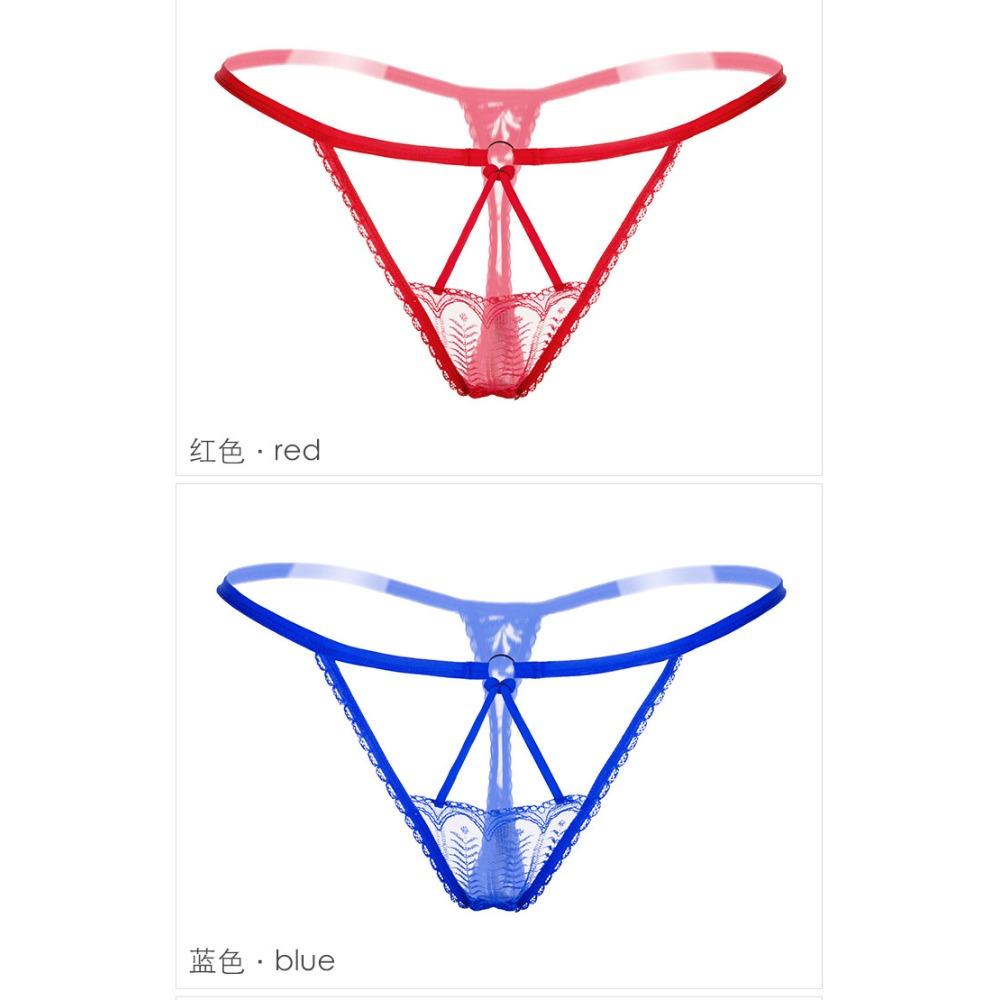 Hollow Sexy Thong Low Waist Transparent Lace Elastic Underwear Women's French Temptation Seamless T Pants 2154