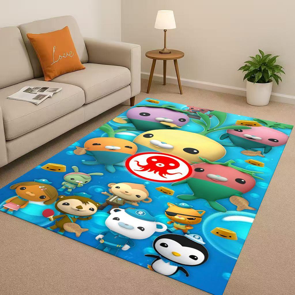Cute Octonauts Barnacles Cartoon Living Room Non-Slip Area Rug Carpet for Bedroom Playroom Sofa,Easy Clean Home Decor Doormat