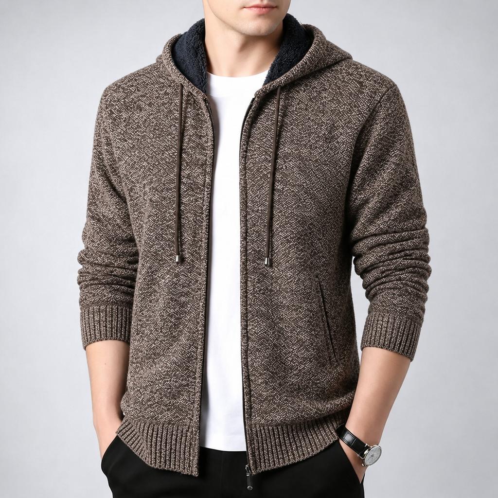 Men's Zip Up Hooded Jacket Long Sleeve Casual Outdoor Fashion Coat