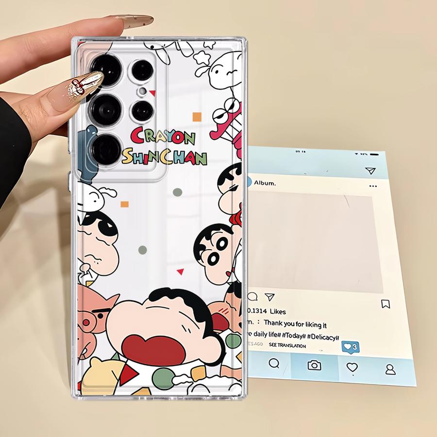 Case for Samsung Galaxy Note 20 Ultra 10 S21 S20 Plus S25 Edge S26 S22 FE S23 Ultra S24 Phone Cover Cartoon Crayons Shinchan