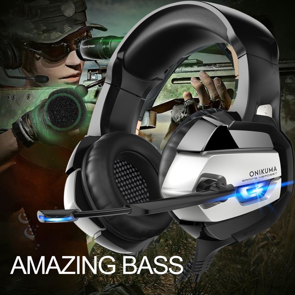 Compre ONIKUMA K5 Camuflagem Jogos De Fones de Ouvido Deep Bass Stereo jogo  Fone de ouvido com luz LED mic para laptop PC PS4 Xbox barato — frete  grátis, avaliações reais com