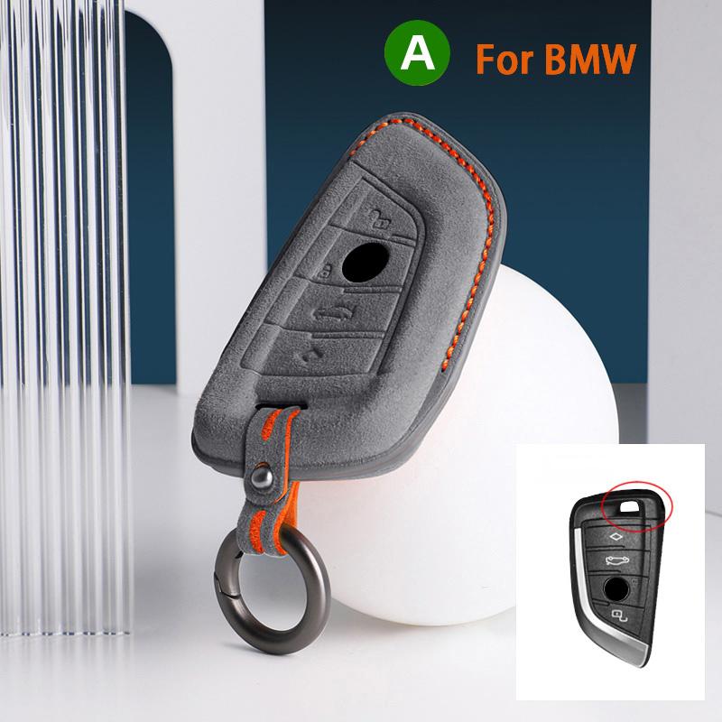 For BMW 3 5 Series X1 X2 X3 X4 X5 X6 X7 F30 F90 F10 G30 G60 E60 F48 F39 E70 F15 F16 325li 530 Car Key Case Cover Suede Keychain