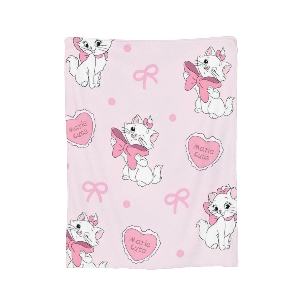 Aristocats Marie Cat Blankets Cartoon Flannel Funny Warm Throw Blankets for Bedspread  Winter,