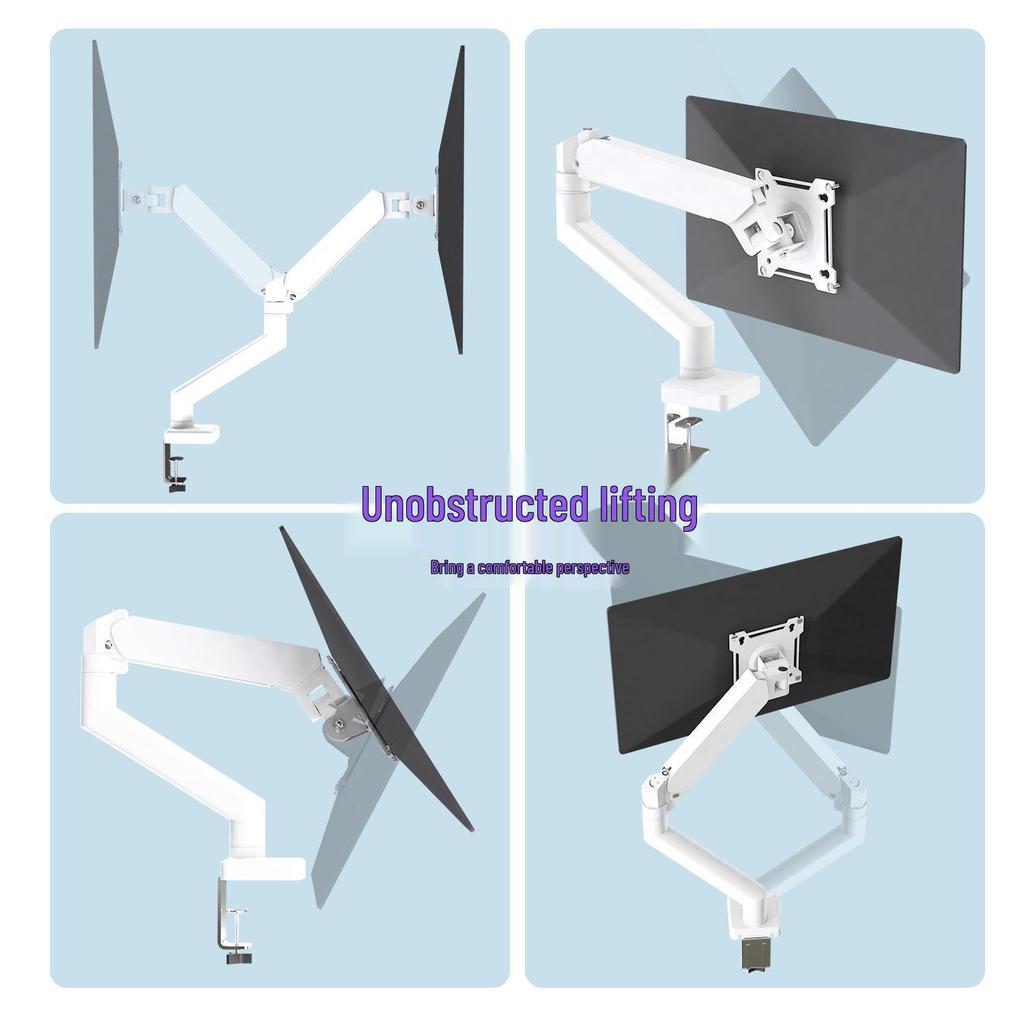 360° Adjustable No-Drill Monitor Stand with Heightening Table Clamp