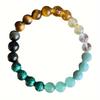 4 Pcs Bohemian Natural Citrine Malachite Fortune Rose Quartz Lovely Moonstone Sacred Tiger Eye Protection Vibrant Elegant Fashion Beaded Bracelet