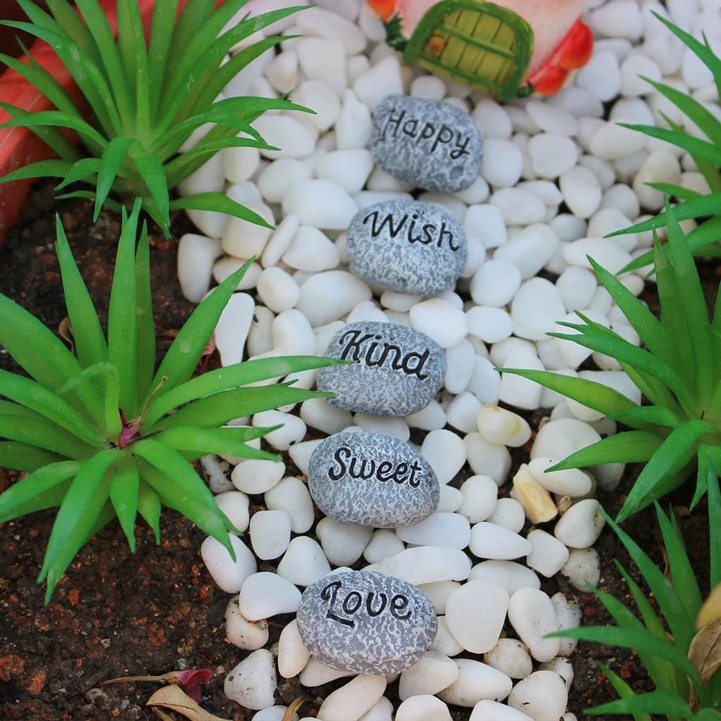 Sugar House Miniature Fairy Garden Accessories – Garden Décor Accessories Home for Fairies (Fairy Saying Stepping Stones)