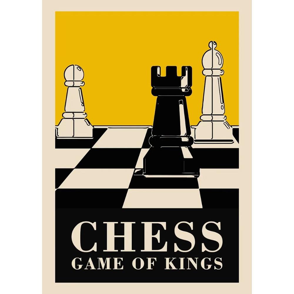International Chess Posters Geometric Chessboard Minimalist Game Prints Canvas Painting Wall Art Pictures Home Living Room Decor