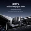 Electric Foldable Phone Holder with Wireless Charging & Clamping Arm for Horizontal/Vertical Car Mounting