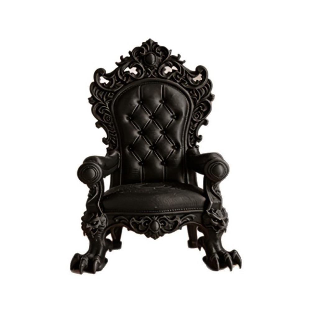 Vintage Mini Gothic Throne Display Chair 3D Printed Dollhouse Seat Furniture Atmosphere Ornament