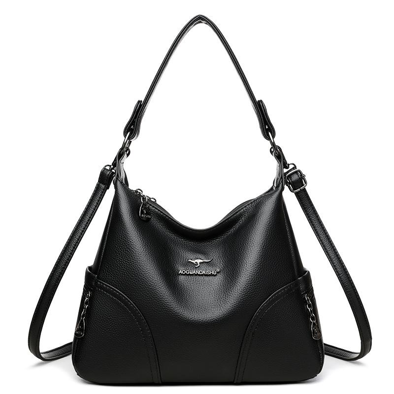 Simple Middle-aged Mom Women's Bag, Single-shoulder Bag, Fashionable Crescent Moon Bag, Hand-held Crossbody Bag