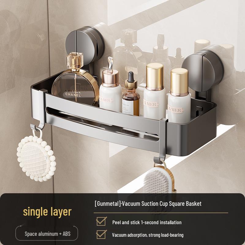 Dreieckige Saugnapf-Eckablage: Wandmontiertes Badezimmer-Aufbewahrungsregal