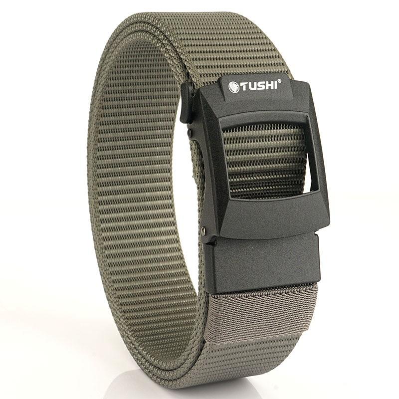 

Toothless Automatic Buckle Belt Nylon Canvas Outdoor Casual Breathable Support 120cm темно-серого