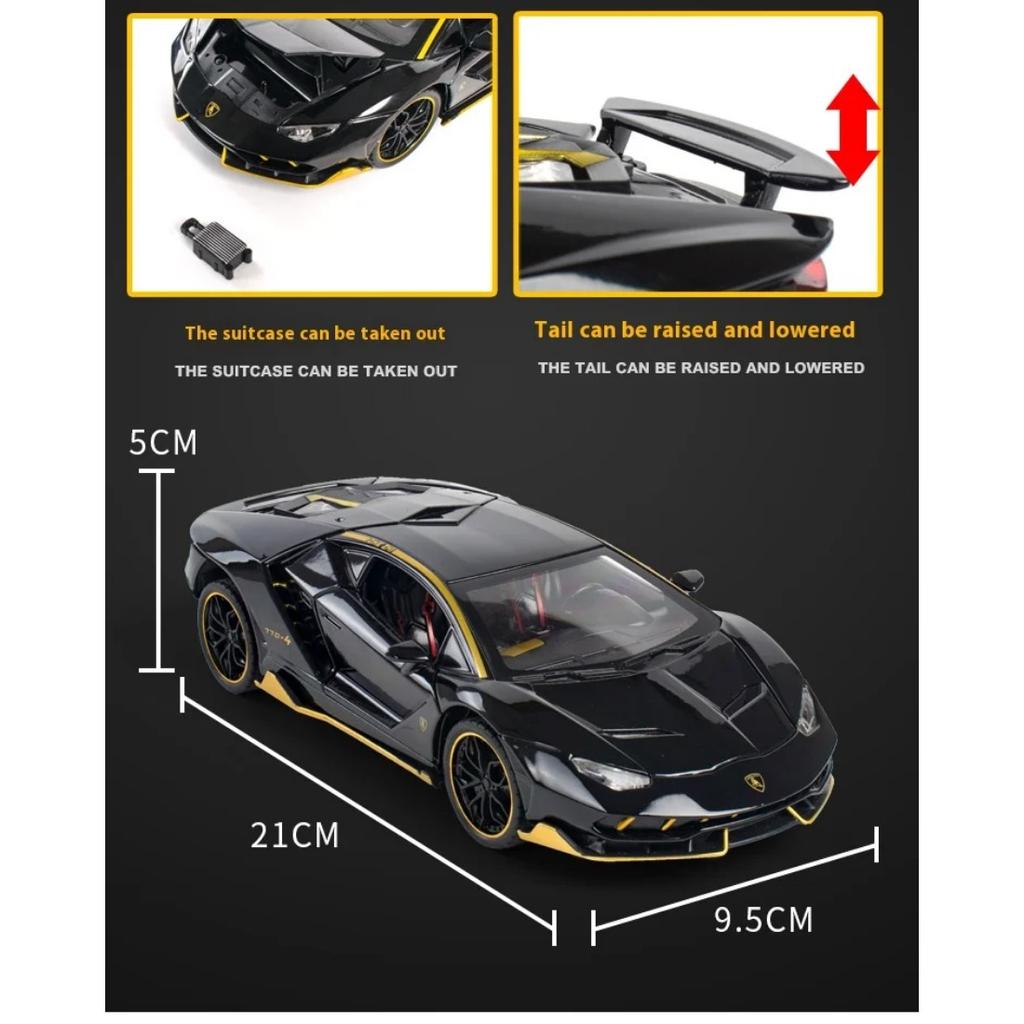 1/24 Scale Lamborghini LP770-4 Super Muscular Sports Car Alloy Metal Diecast Computer Desktop Ornament Automotive Interior Gift Box