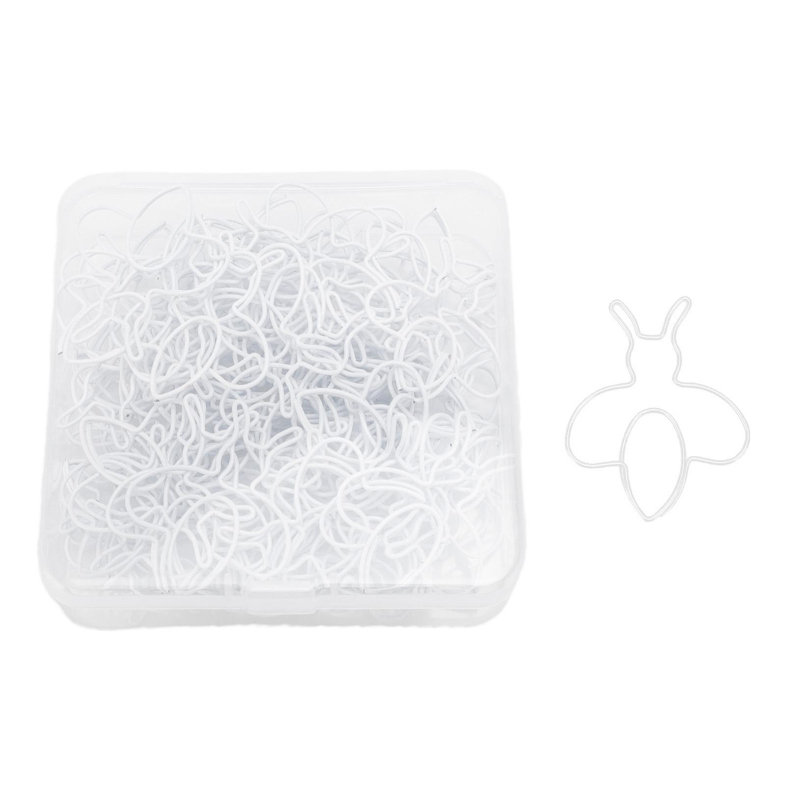 

Paper Clip Iron Multifunctional Cute Decorative Bee Shaped Paperclips Bookmark with Transparent Box White