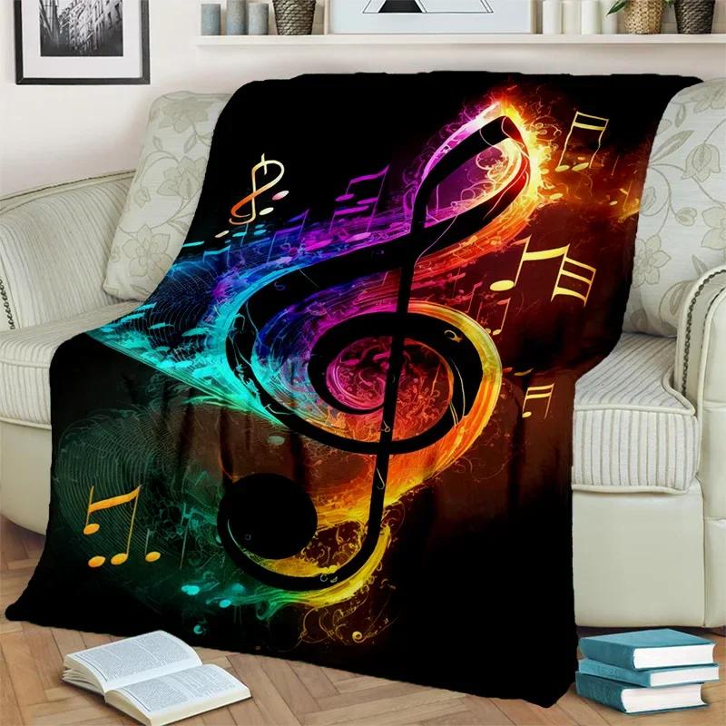 3D Colorful Musical Note Music Score Blanket,Soft Throw Blanket for Home Bedroom Bed Sofa Picnic Travel Office Cover Blanket Kid
