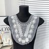 White Mesh Hollow Lace Bead Cloth Sticker Clothing Dress Dress Wedding Dress Decoration Front Collar Cloth Sticker Accessories