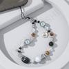 ins black multi-element acrylic beaded lanyard universal mobile phone case accessories mobile phone chain anti-lost spot