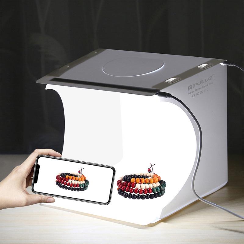 PULUZ Fat Cow 20cm Dual-Light Foldable LED Photo Studio with High-Brightness for Small Photography Props