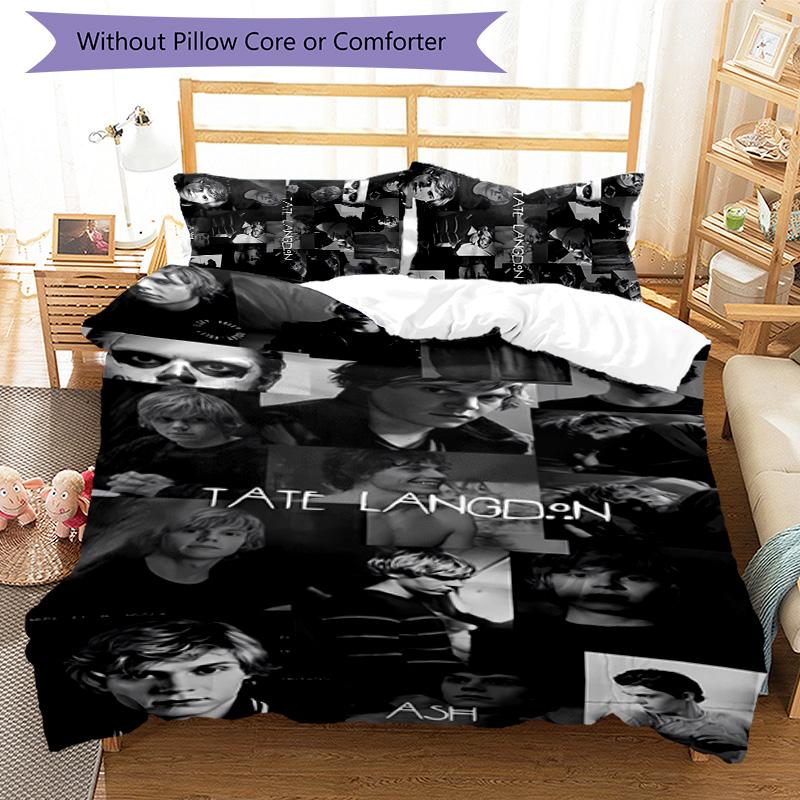 3pcs Evan Peters3 pattern bedding set duvet cover set includes duvet cover &pillowcases, perfect all season bedroom decoration & gift