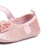 2025 Girls' Velvet Bow Princess Walker Shoes - Soft Sole, Korean Style 