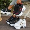 Women'S Sneakers Summer Wedge Casual Shoes Pu Leather Lace Up Womes Vulcanized New Outdoor Sneakers Anti-Slip Zapatillas Shoe