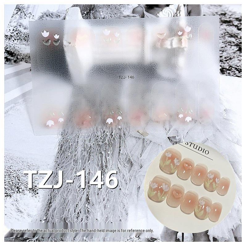 5D Gradient Retro Wearable Nail Art Stickers with Removable Adhesive