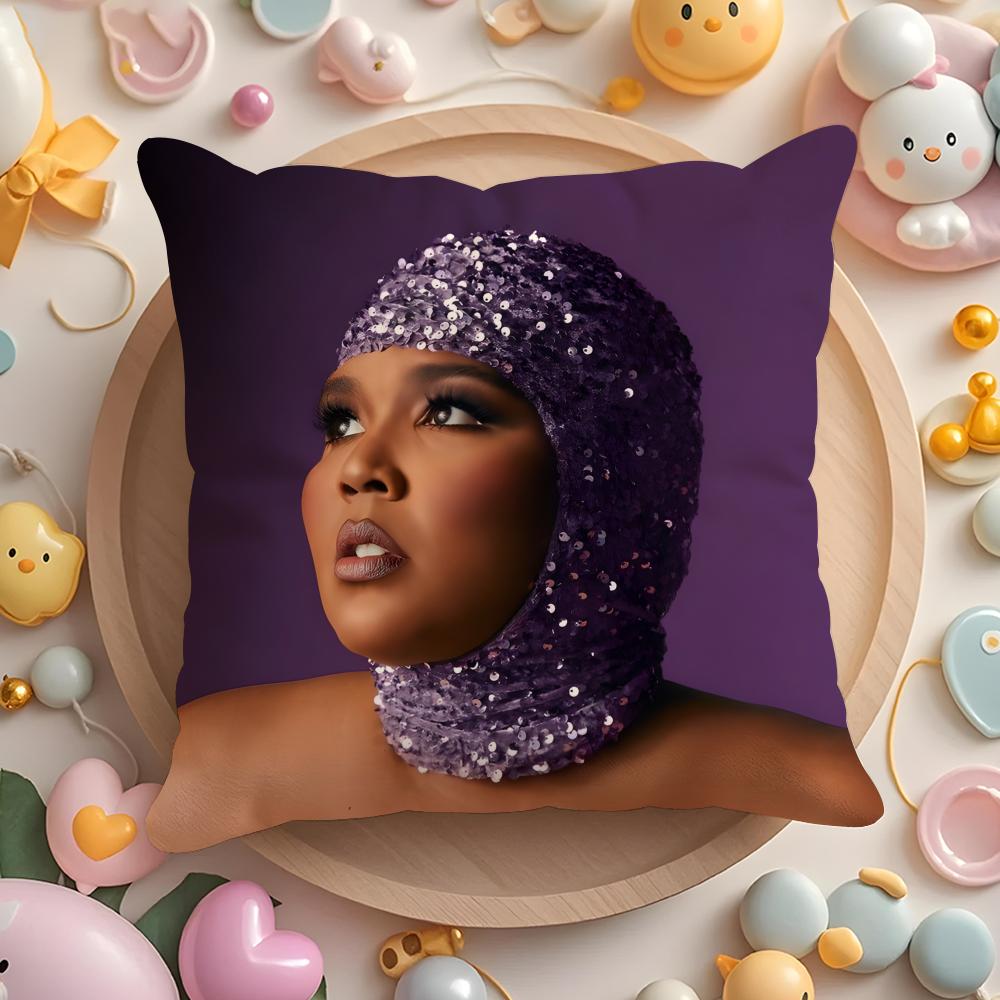 L-Lizzo Singer Cushion Cover Home & Car Multi-Scene Pillow Cover - Reversible, Soft & Durable for Daily Use