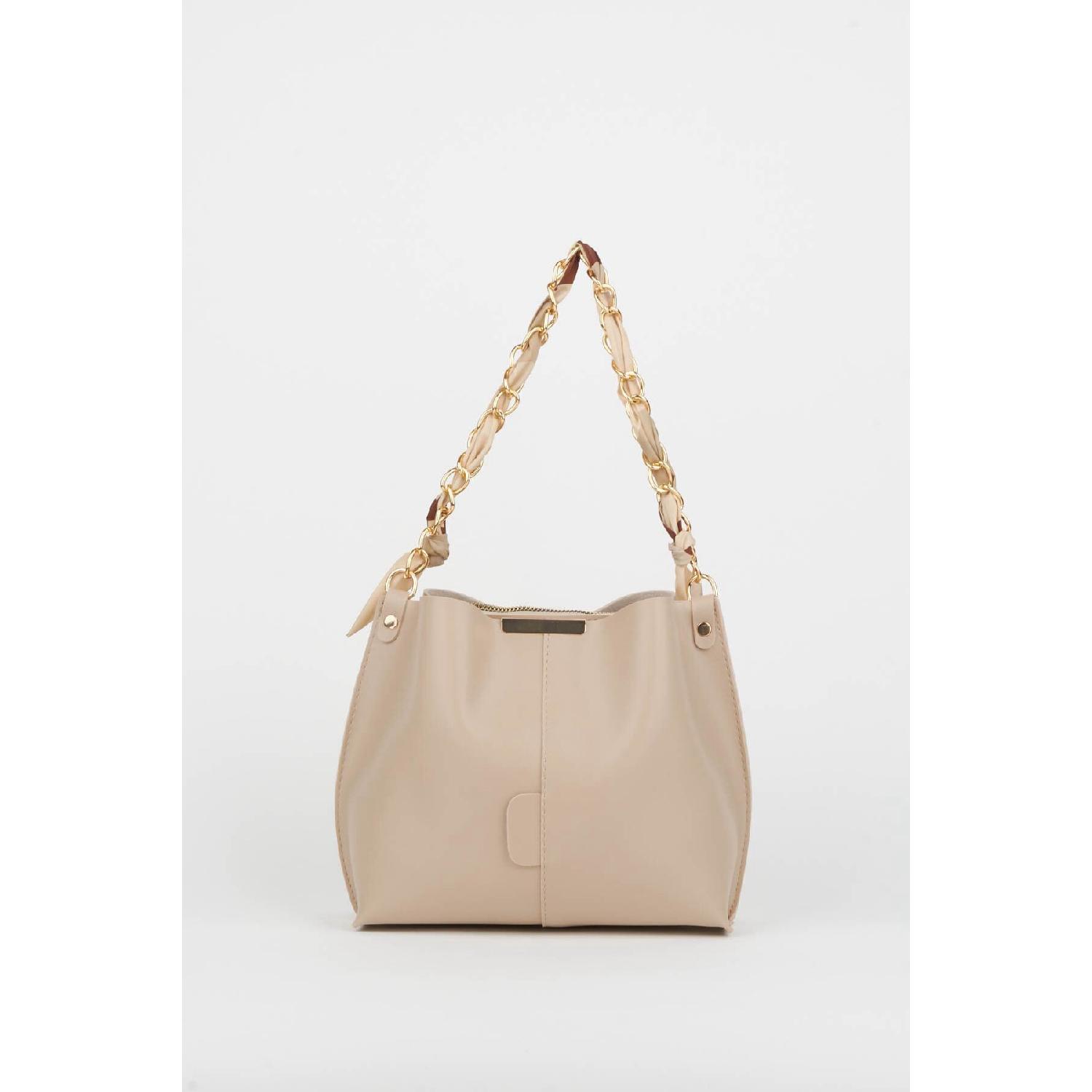 

Женский шарф из норки, сумка из мягкой кожи с 3 отделениями и аксессуарами-цепочками