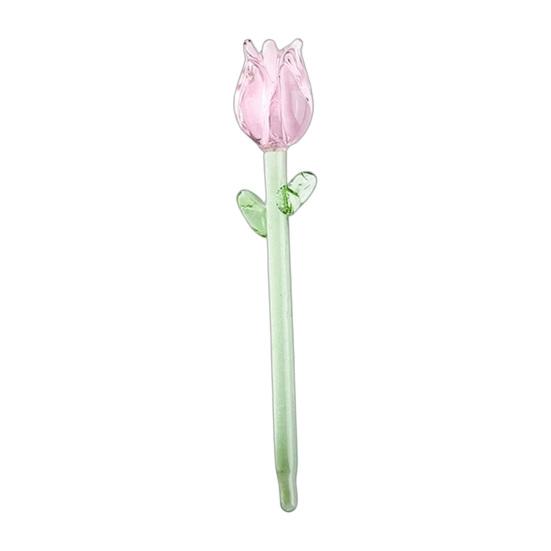 

Mini Glass Flower Ornament Handmade Colored Glass Flower Miniature Collectible Tiny Flower Decoration for Table Centerpiece Bookshelves Micro I