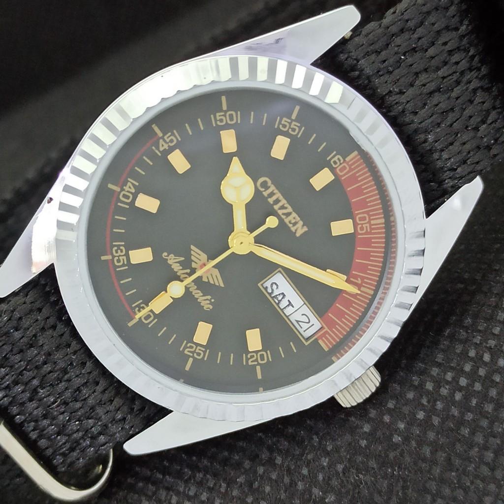 

REFURBISHED VINTAGE CITIZEN AUTO 8200 JAPAN MENS D/D BLACK WATCH 557a-a295492-9 SKU557a-a295492