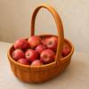 Imitation Rattan Produce Basket Handwoven Look Oval Portable for Kitchen Storage,
