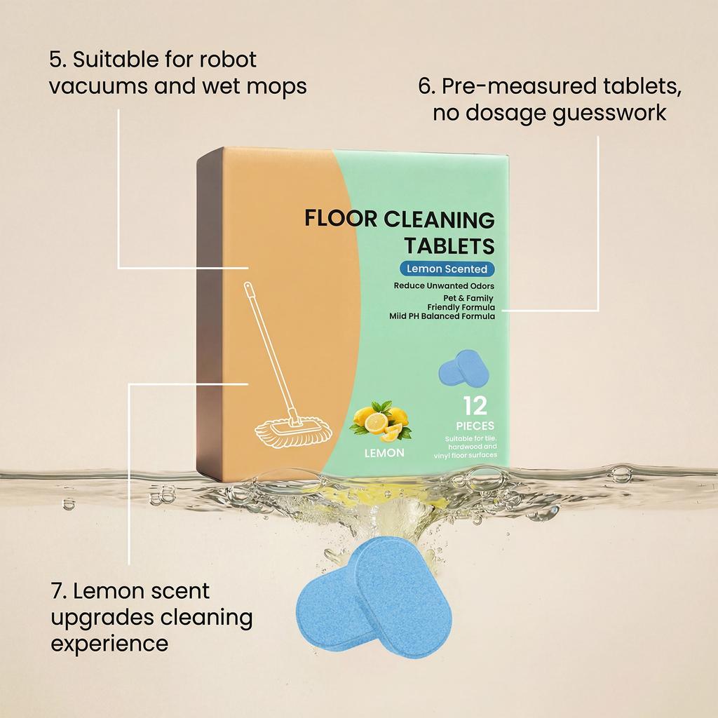 Floor Cleaning Tablets Leave No After Cleaning. Deodorize And Refresh The Floor, Reducing Unpleasant Odors.