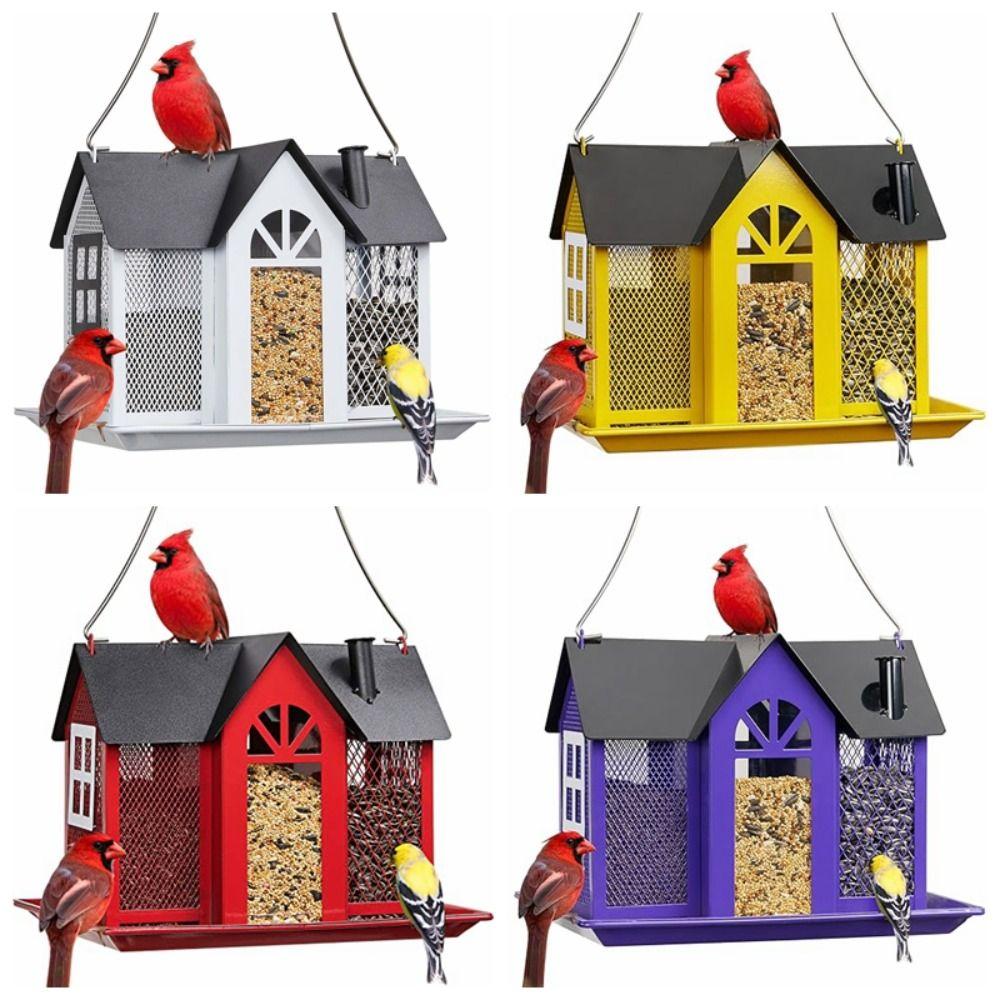 Fuglemater i metallnett for utendørs Stor kapasitet Villfuglmatere Nytt fuglehus Utendørs