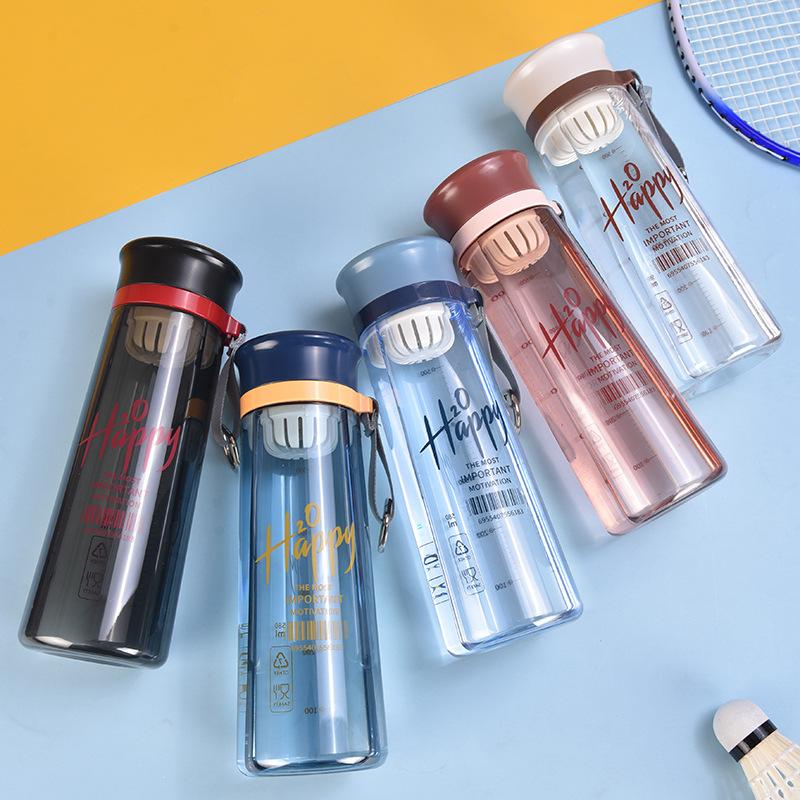 Water bottle new ins wind plastic cup student summer portable cup with tea partition sports water cup men and women gifts