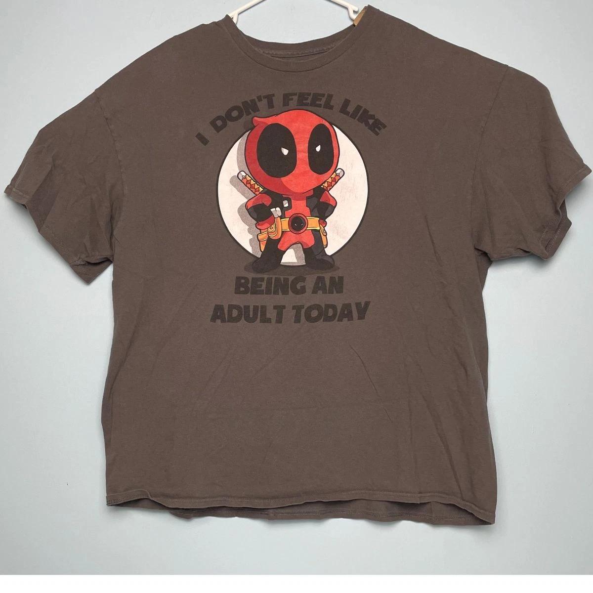 2XLMarvel Deadpool Funny Quote T-Shirt Men’s Graphic Tee Unleash your inner-hero S
