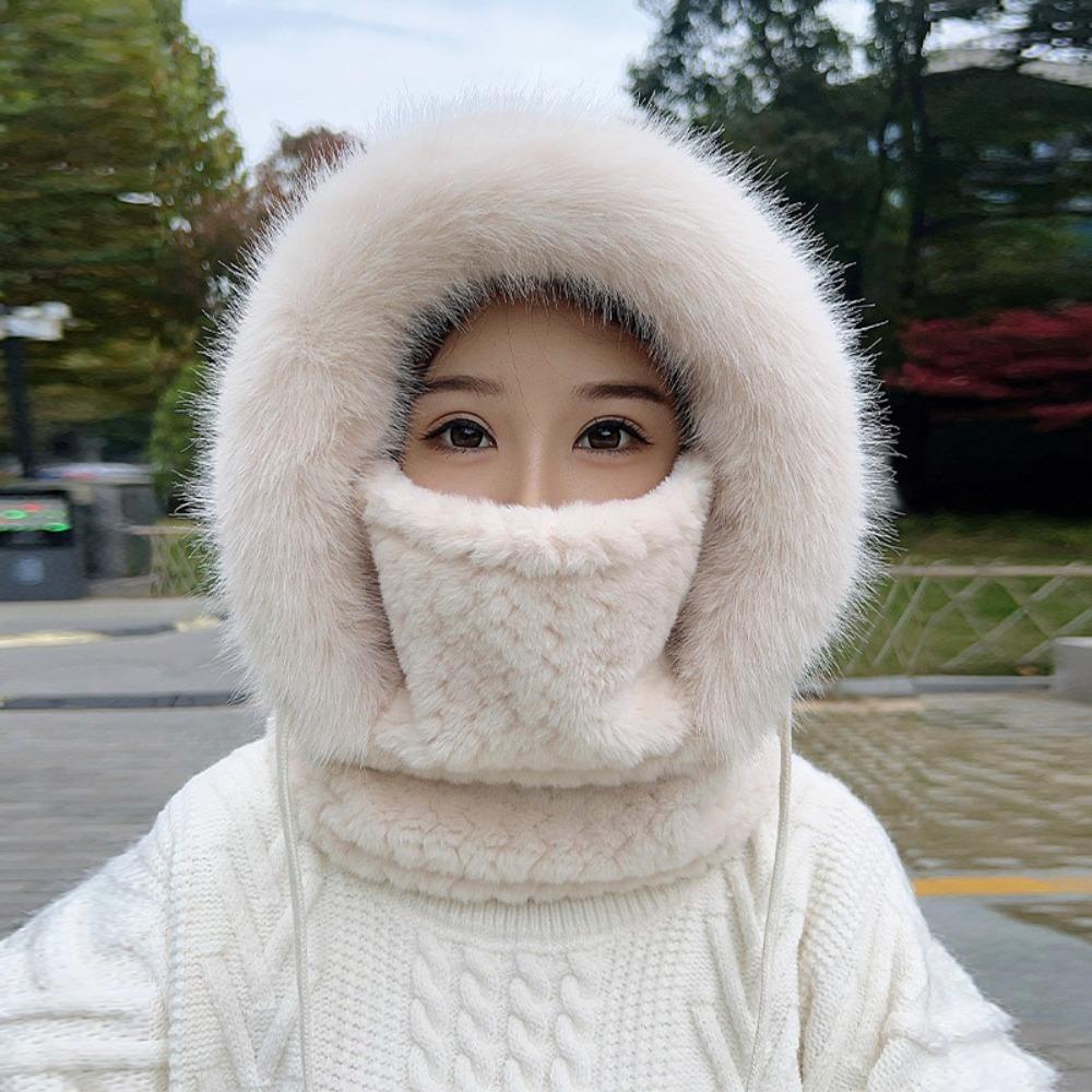 4-i-1 Luer Lue Plysj Maske Hatt Skjerf Sett Ny Pullover Lue Unisex