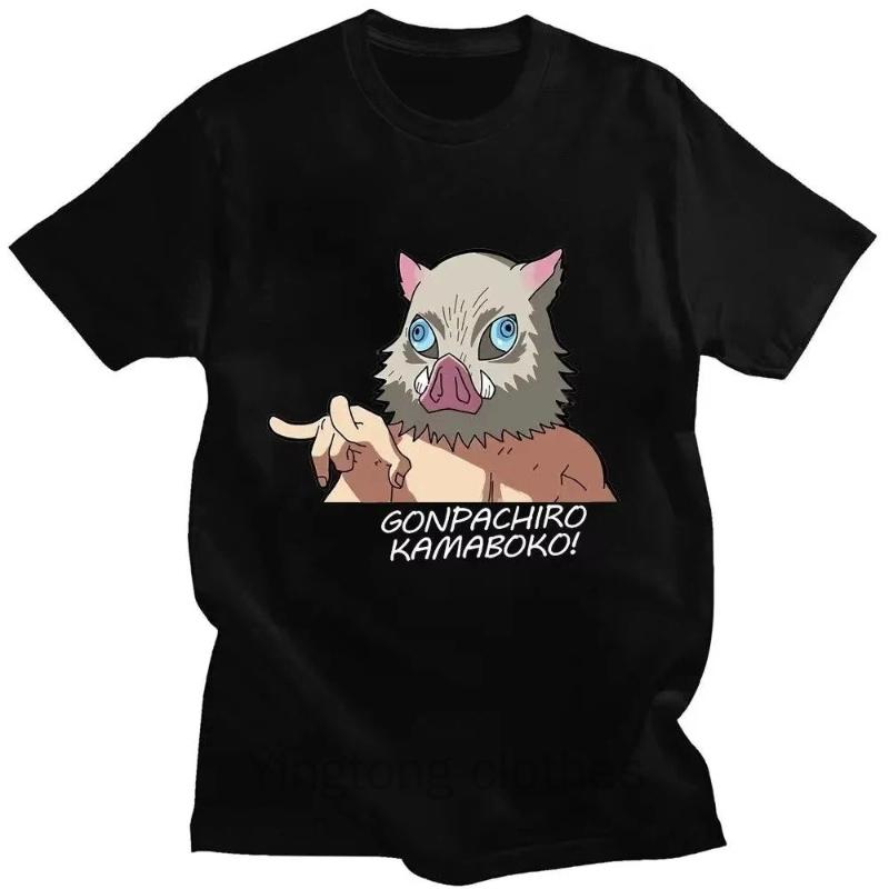 New Harajuku Anime Demon Slayer Hashibira Inosuke Graphic Print T-shirt Short Sleeve T-shirt Men s and Women s T-shirt Top XS
