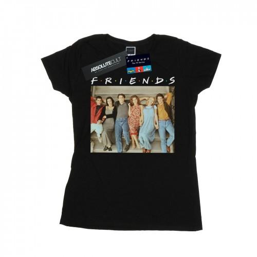 

Friends Womens/Ladies Group Photo Stairs Cotton T-Shirt білий