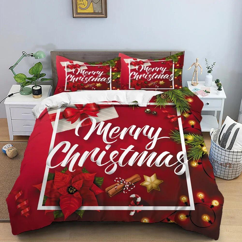 Christmas 3D Printing Digital Printing Bedding Set Duvet Cover Comforter Bed Single Twin Full King Queen Size Bedding Set Kids