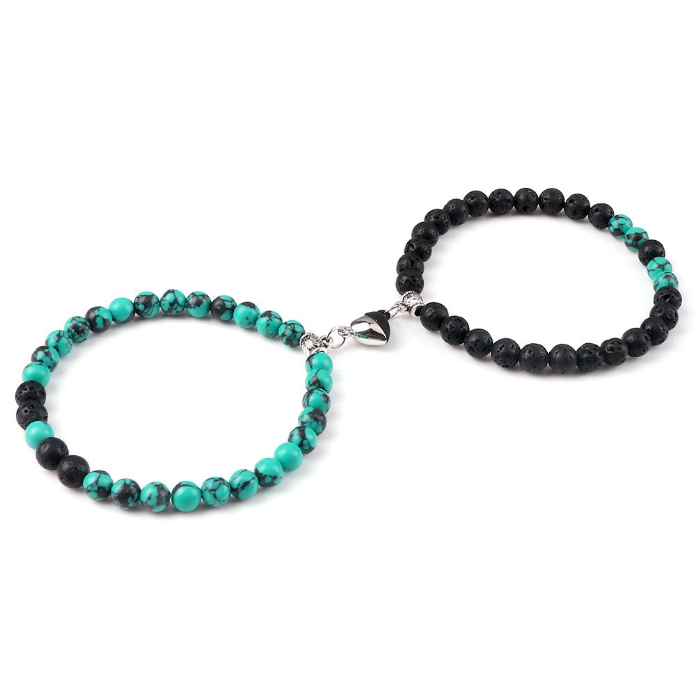 Heart-Shaped Magnetic Couple Bracelet - Best Friend or Sister Gift for Boyfriend - Japanese Korean Student Wristband In Stock