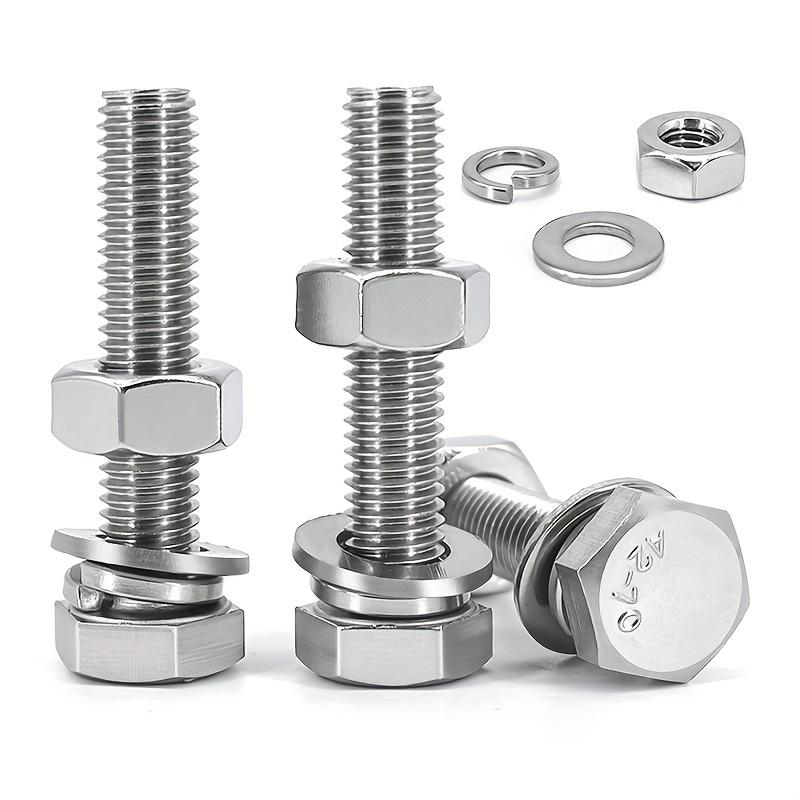 M6 M8 M10 "High-Strength Hex Bolt Set with Nuts & Washers – Durable Stainless Steel Fastener Kit for Industrial & DIY Projects