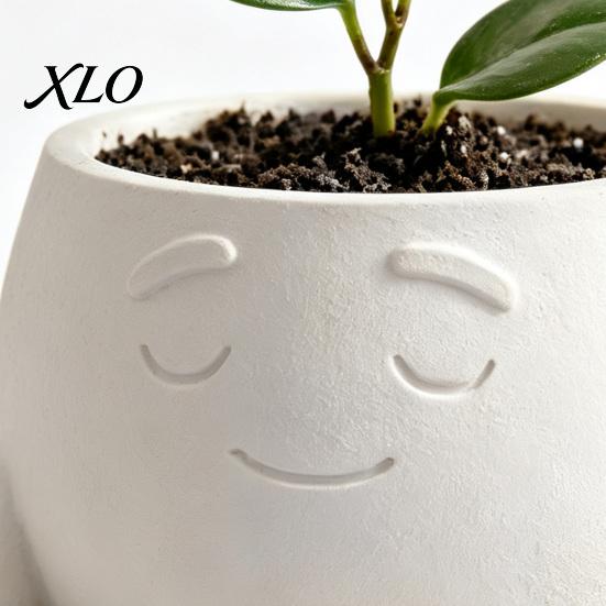 Durable PLA Plant Holder Sit In Meditation Planter, Cute Zen Flower Pot, 3D Printed Small Creative Pot for Windowsill Figure Succulents Cacti,