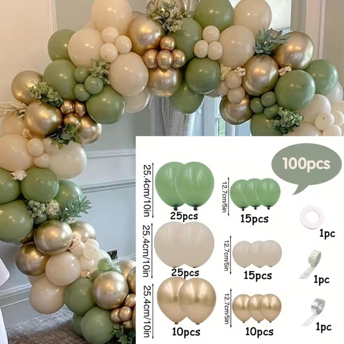 

100PCS Retro Green White Balloon Garland Beige Sand Balloons Arch Kit Birthday Party Wedding Valentine s Day Backdrop Decoration Other