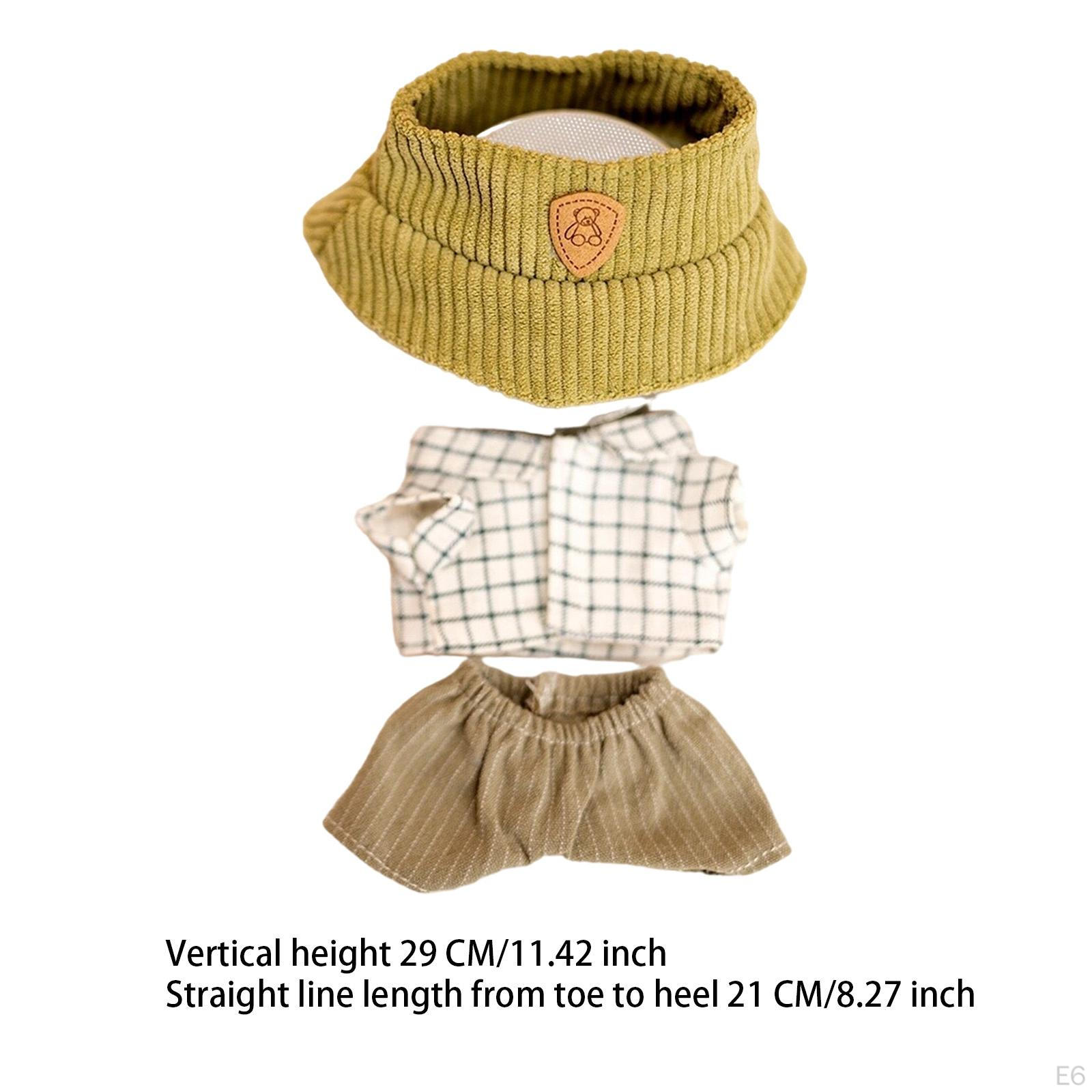 Подвесная кукла шляпа футболка штаны костюм снаряжение для 15см/17см плюшевый дисплей — фото 7