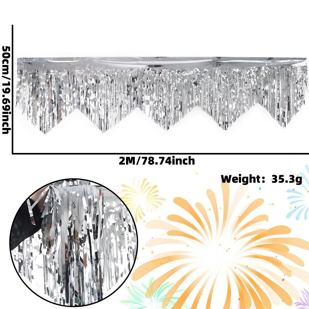 6.56ft Length Metallic Fringe Garland Tinsel Streamers Banner  Stage Party Decoration