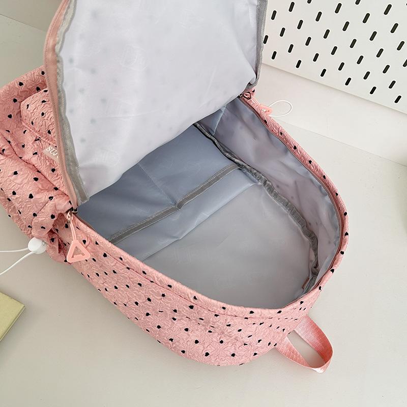 Small fresh schoolbag female love polka dot junior high school student large capacity backpack high value student schoolbag